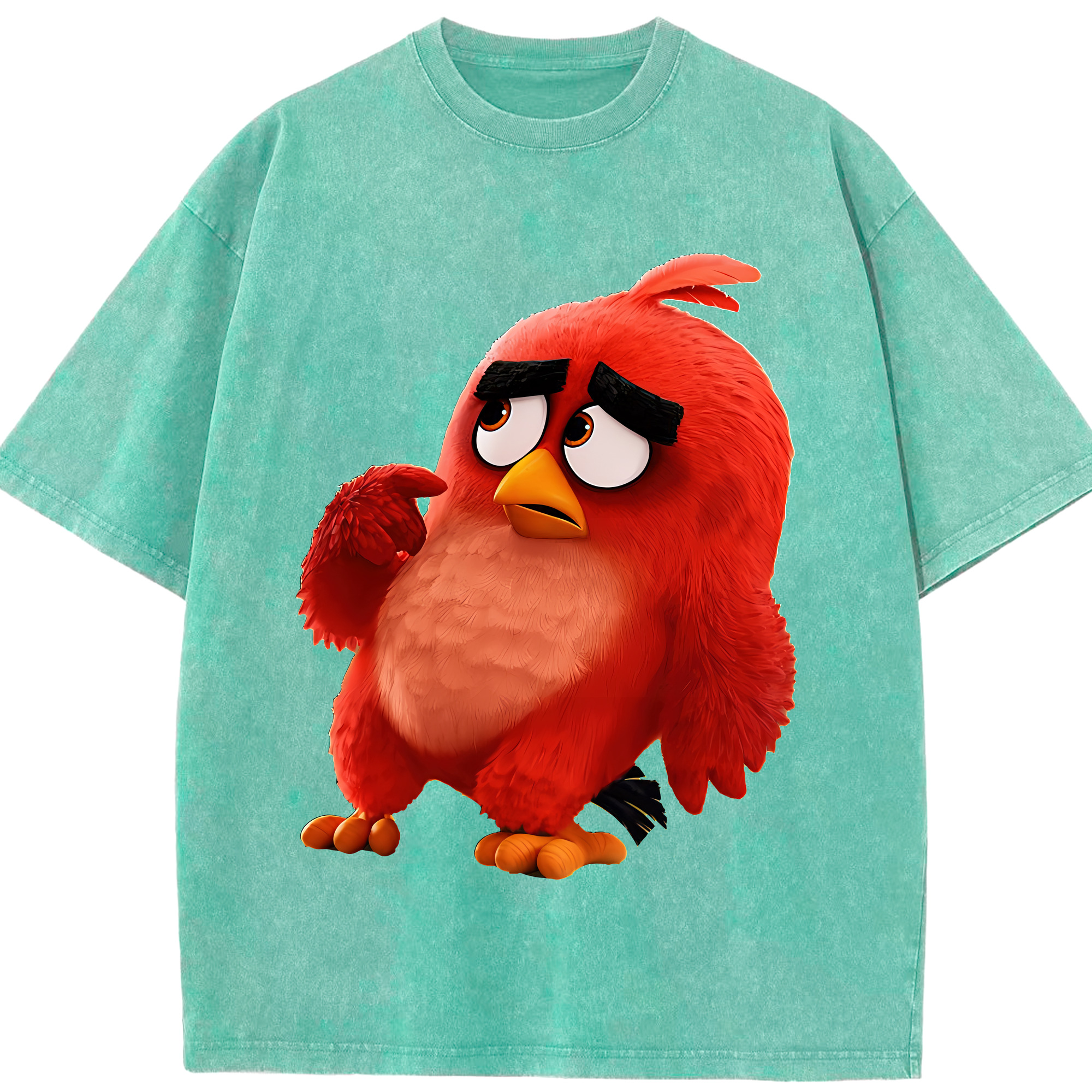 （画像用） Angry Birds アングリーバード 綿100% ヴィンテージ風 半袖Tシャツ（フロントプリント）